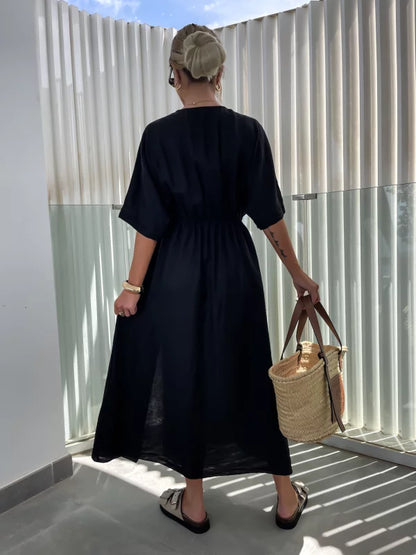 YAJAIRA - VESTIDO MIDI ELEGANTE