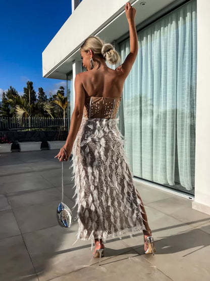 SARAI - VESTIDO CON DETALLES DE PEDRERÍA