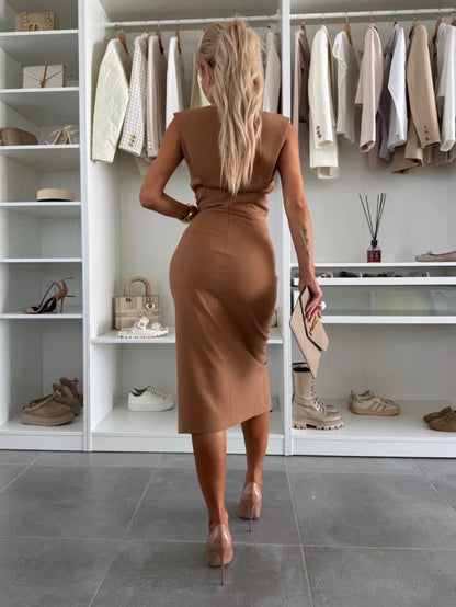 THAIS - VESTIDO ENTALLADO SIN MANGAS