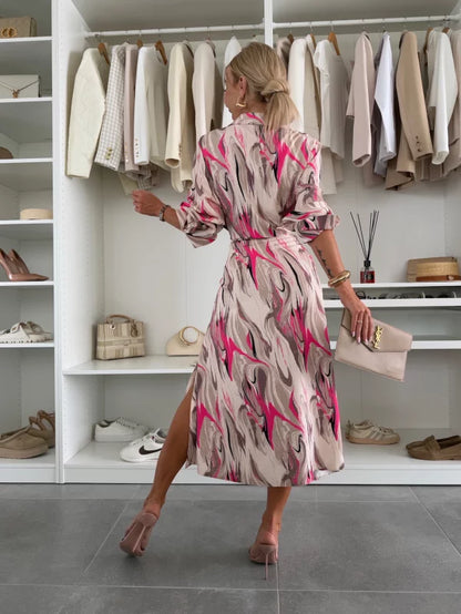 ANNA - VESTIDO MIDI MANGA LARGA