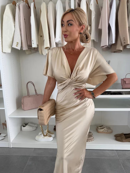 FINA - VESTIDO LARGO DE SATÉN