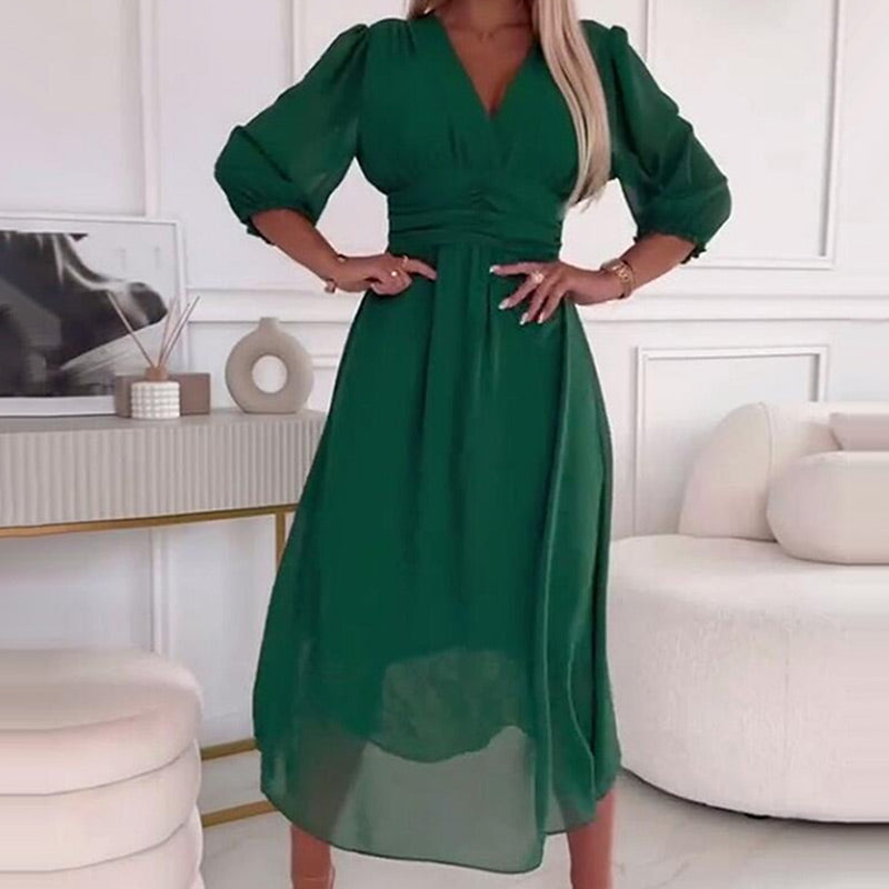 ANGELINA - VESTIDO CON MANGAS ABULLONADAS