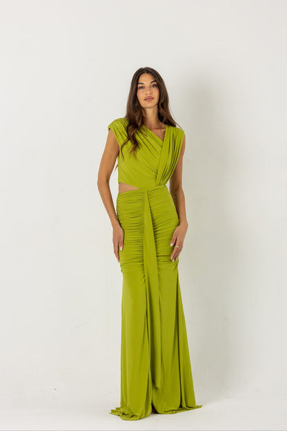 NICOL - VESTIDO FRUNCIDO ASIMÉTRICO