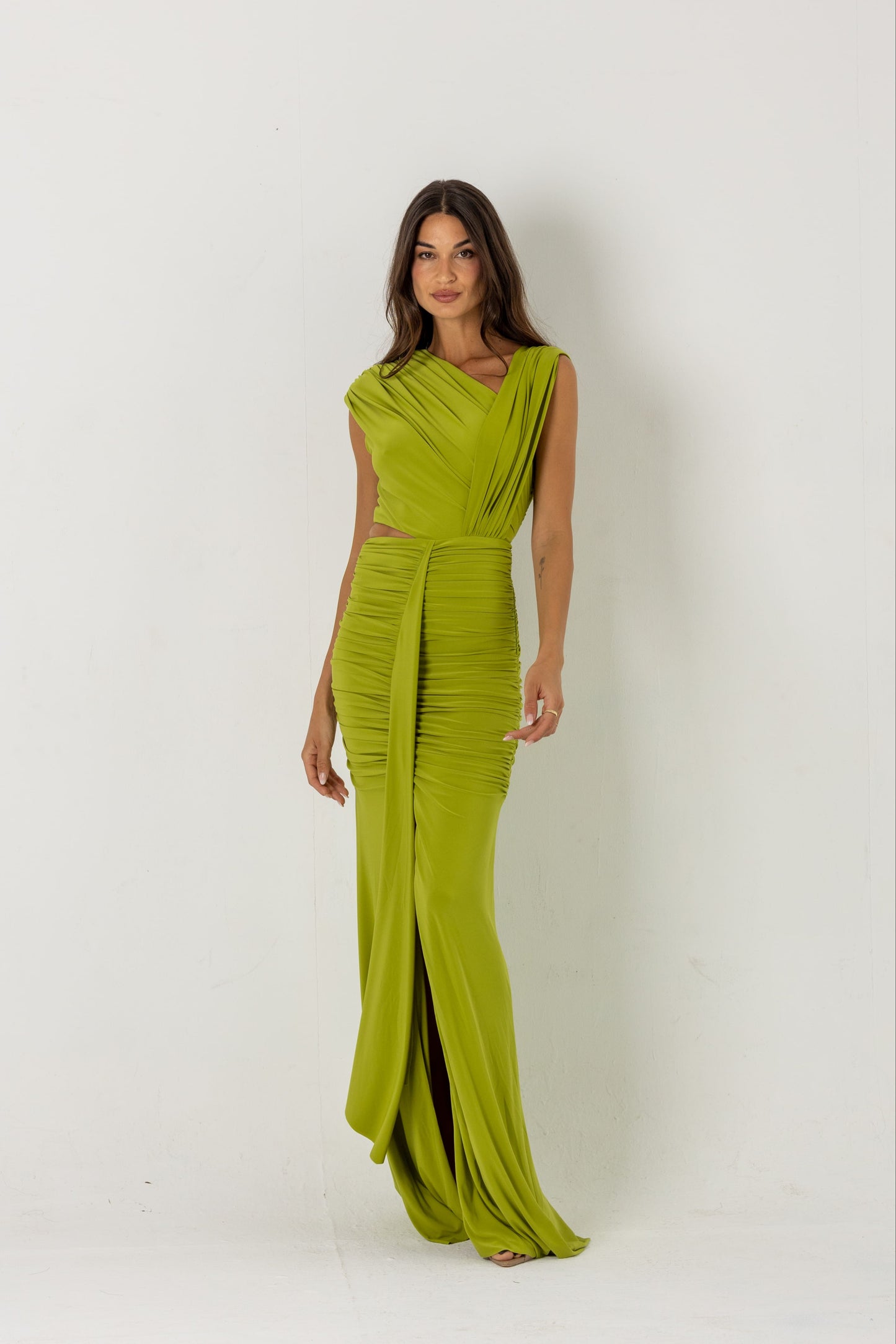 NICOL - VESTIDO FRUNCIDO ASIMÉTRICO