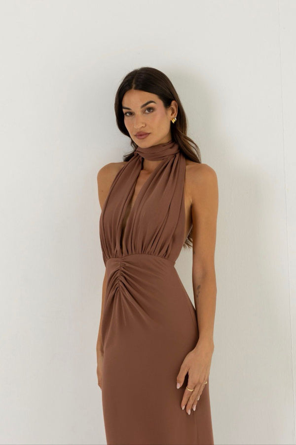 LURDES - VESTIDO CON ESCOTE HALTER