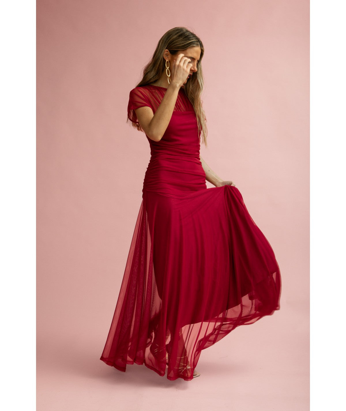 ANABELLA - VESTIDO DE TUL CON FRUNCIDOS