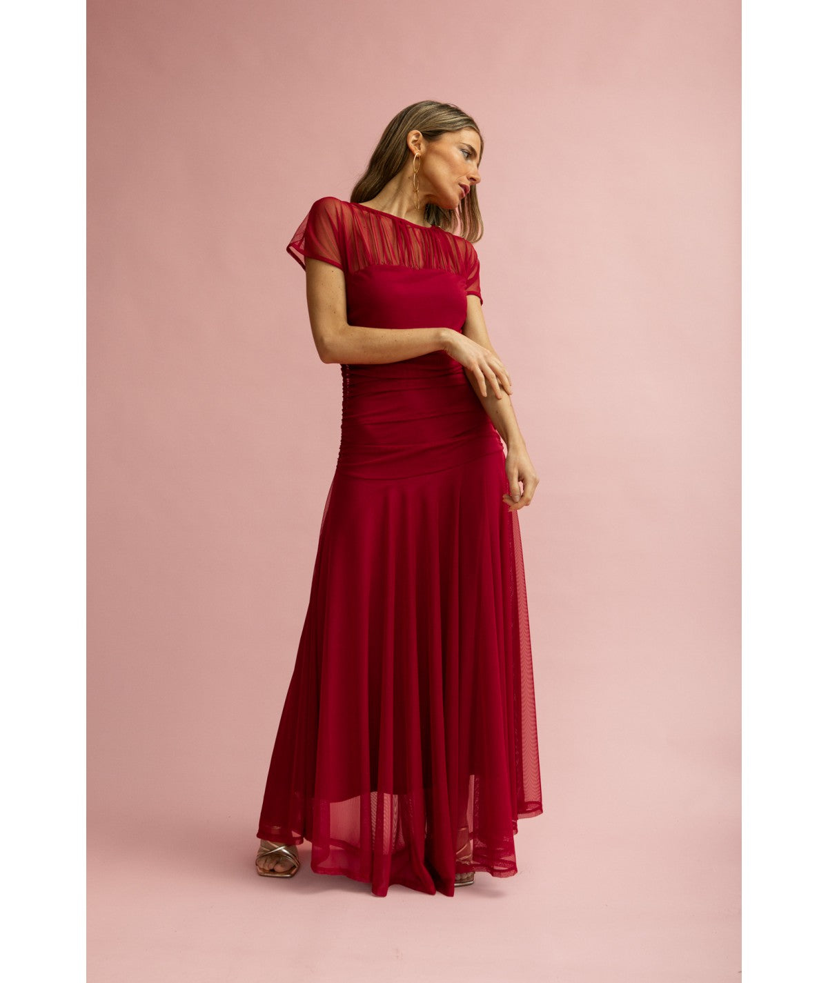 ANABELLA - VESTIDO DE TUL CON FRUNCIDOS