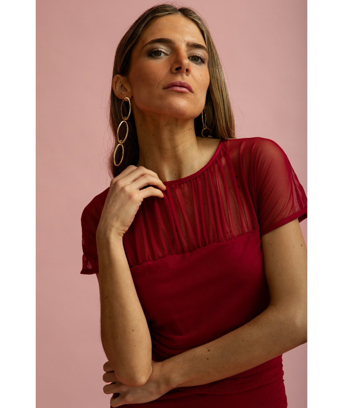ANABELLA - VESTIDO DE TUL CON FRUNCIDOS