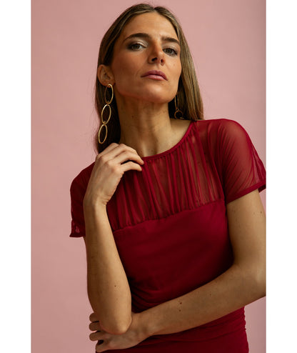ANABELLA - VESTIDO DE TUL CON FRUNCIDOS